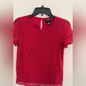 Liz Claiborne Red Lace Blouse